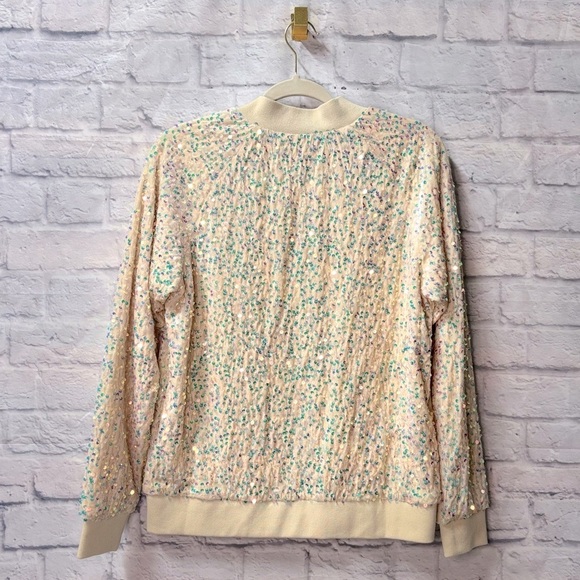 White Birch Glitter Bomb Bomber Jacket - Picture 3 of 10